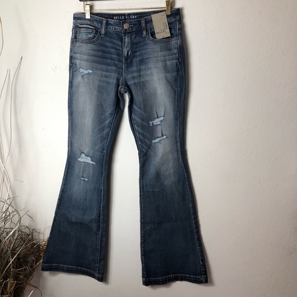 belle sky Denim - NWT BELLE SKY FLARE STRETCH DENIM JEANS SIZE 10